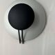 Vintage round wall light, grey and black metal, Italy 1970.