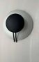 Vintage round wall light, grey and black metal, Italy 1970.