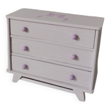 Wooden doll's chest of drawers, compass feet, redesigned, 1950s