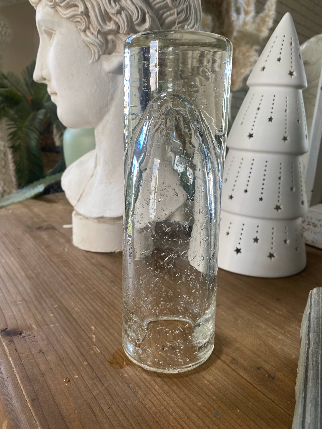 Vintage bubbled glass vase, 1970