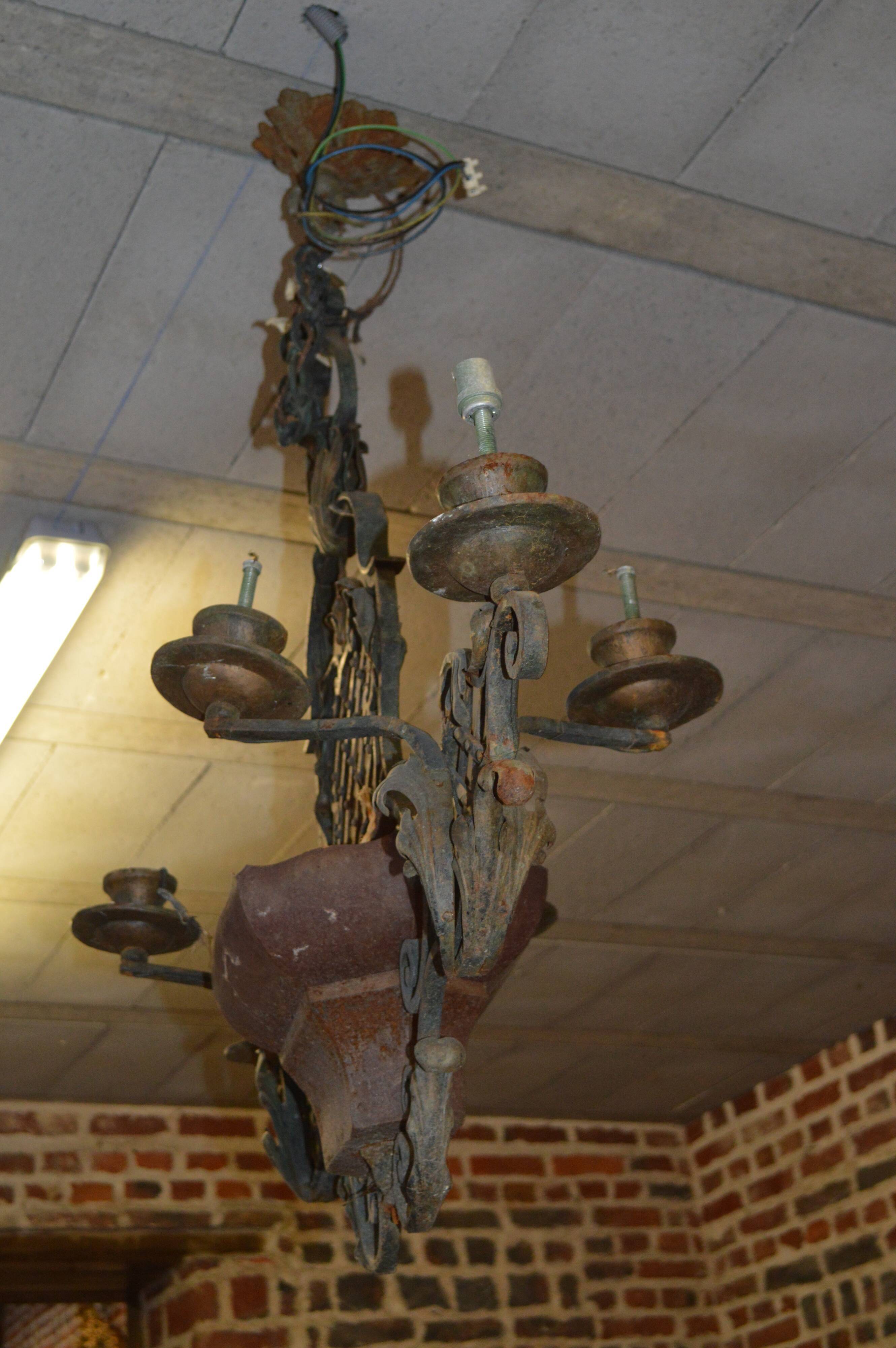 Wrought iron chandelier