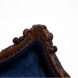 Blue bergere armchairs