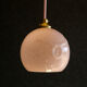Suspension française vintage en verre rose, livrée avec nouveau câble rose