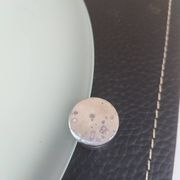 Applique ou plafonnier en verre dépoli et matière façon cuir