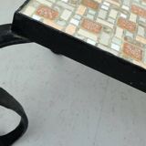 1960s side table mid century mosaic plant stand with wrought iron frame