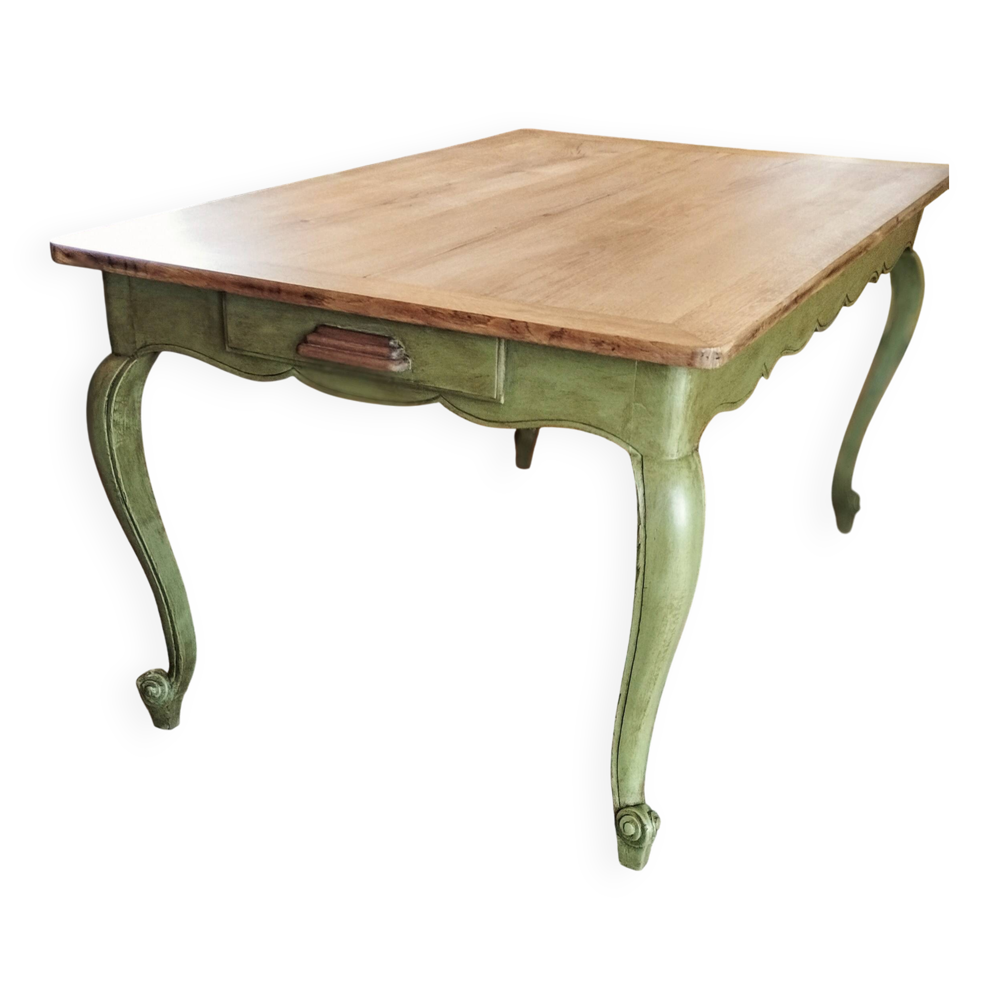 Olive green patinated table