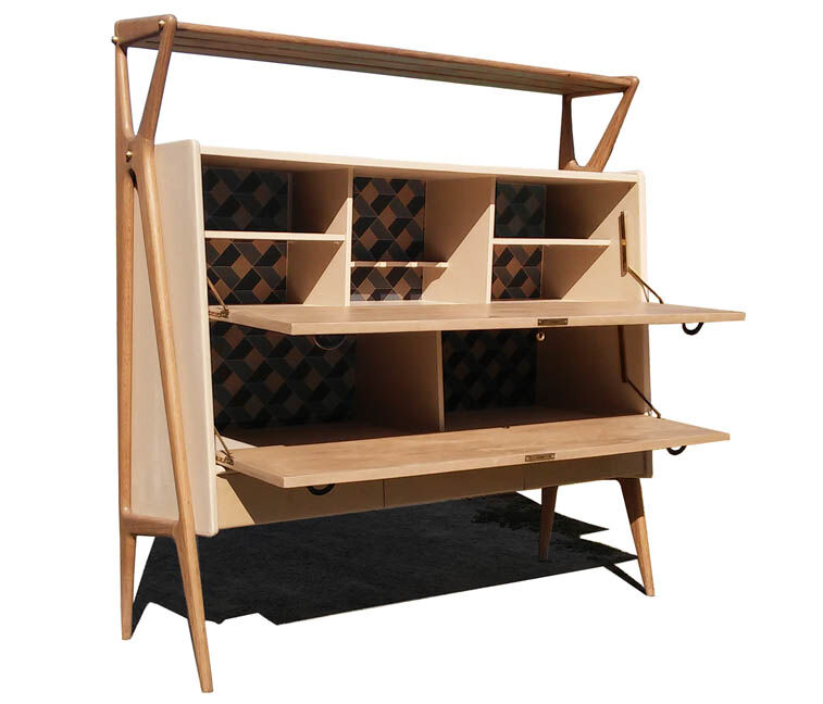 Vintage bar furniture by Louis Paolozzi for René Godfrid, 1950s