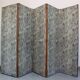Wood and cashmere fabric screen