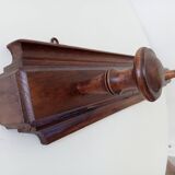 Old wall coat rack in solid oak, early 20th century