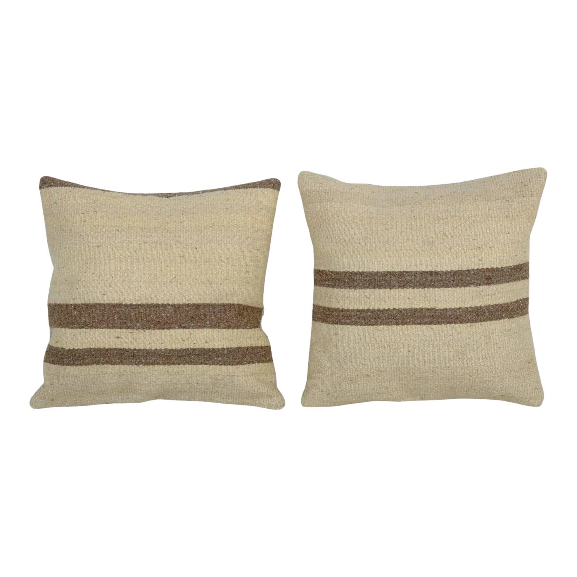 Set of 2 vintage kilim cushion covers 41x41 cm