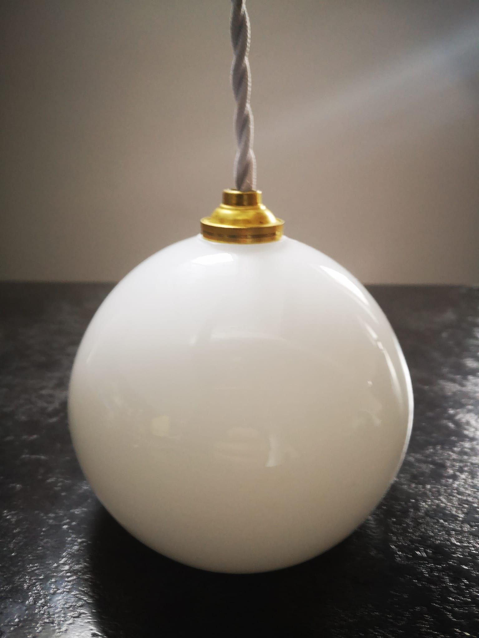 Sold opaline white globe