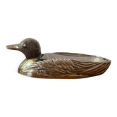 Plat à foie gras zoomorphe métal argenté