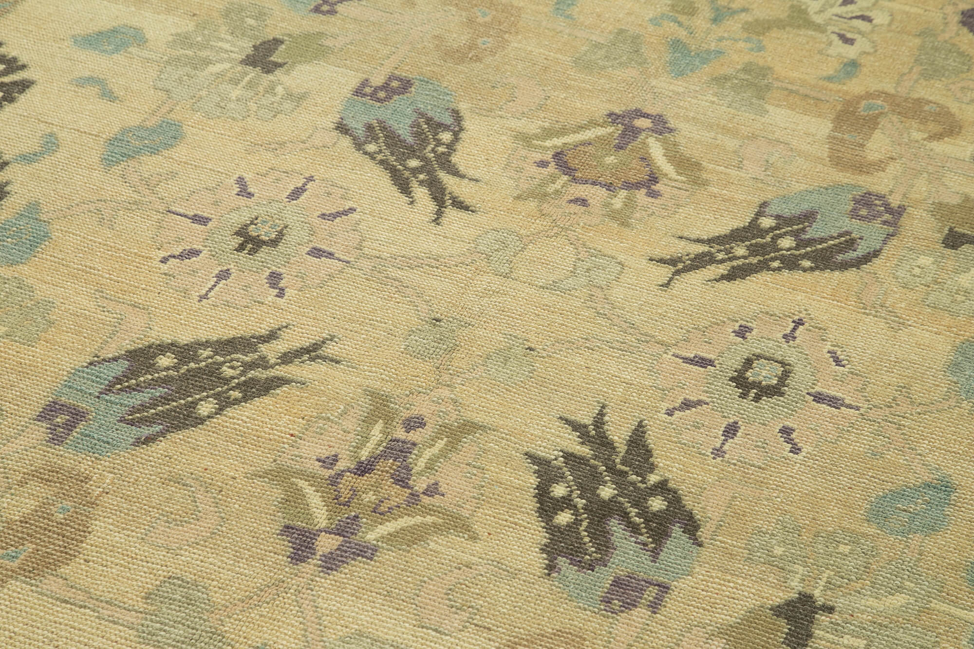 1960s Handmade Rustic Oriental Beige Carpet 156 cm x 277 cm