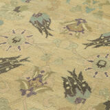 1960s Handmade Rustic Oriental Beige Carpet 156 cm x 277 cm