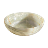 Large vintage hand-carved onyx bowl