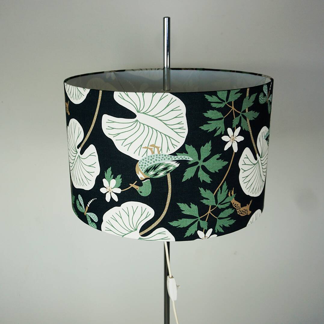 Lampadaire en chrome des années 50 avec abat-jour réglable