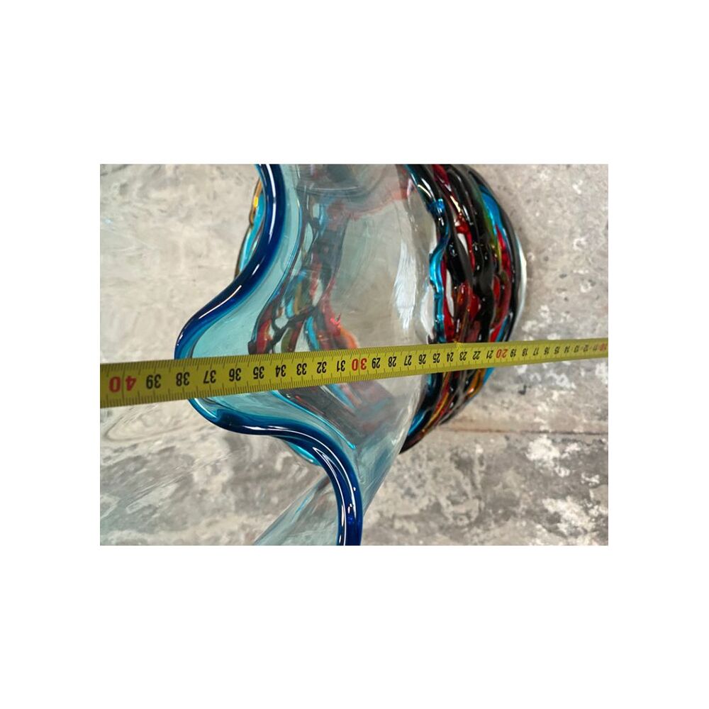 Impressive rostrato orange murano glass vase like venini ercole barovier style