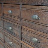 French Restored Oak Hardware Store Apothecary Cabinet, 1920/1930s