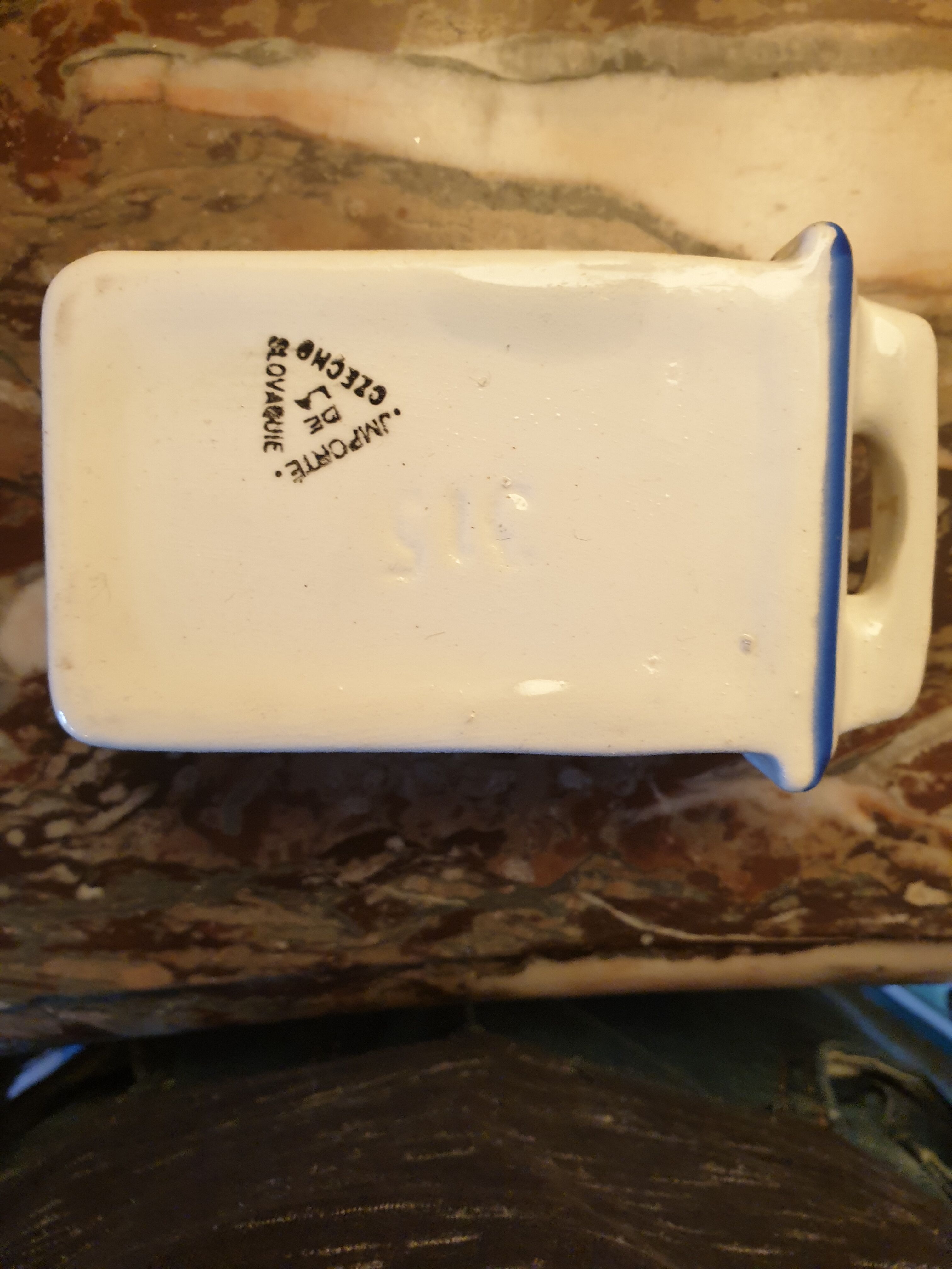 Ceramic and pine spice shelf