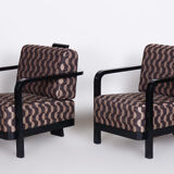 Paire de fauteuils art déco par Josef Chochol Tchéquie années 1920