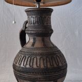 XX-large ceramic floor lamp with original shade, 1970s