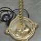 Italian Art Deco Brass Floor Lamp with Glass Globe, 1930s