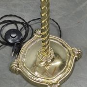 Italian Art Deco Brass Floor Lamp with Glass Globe, 1930s