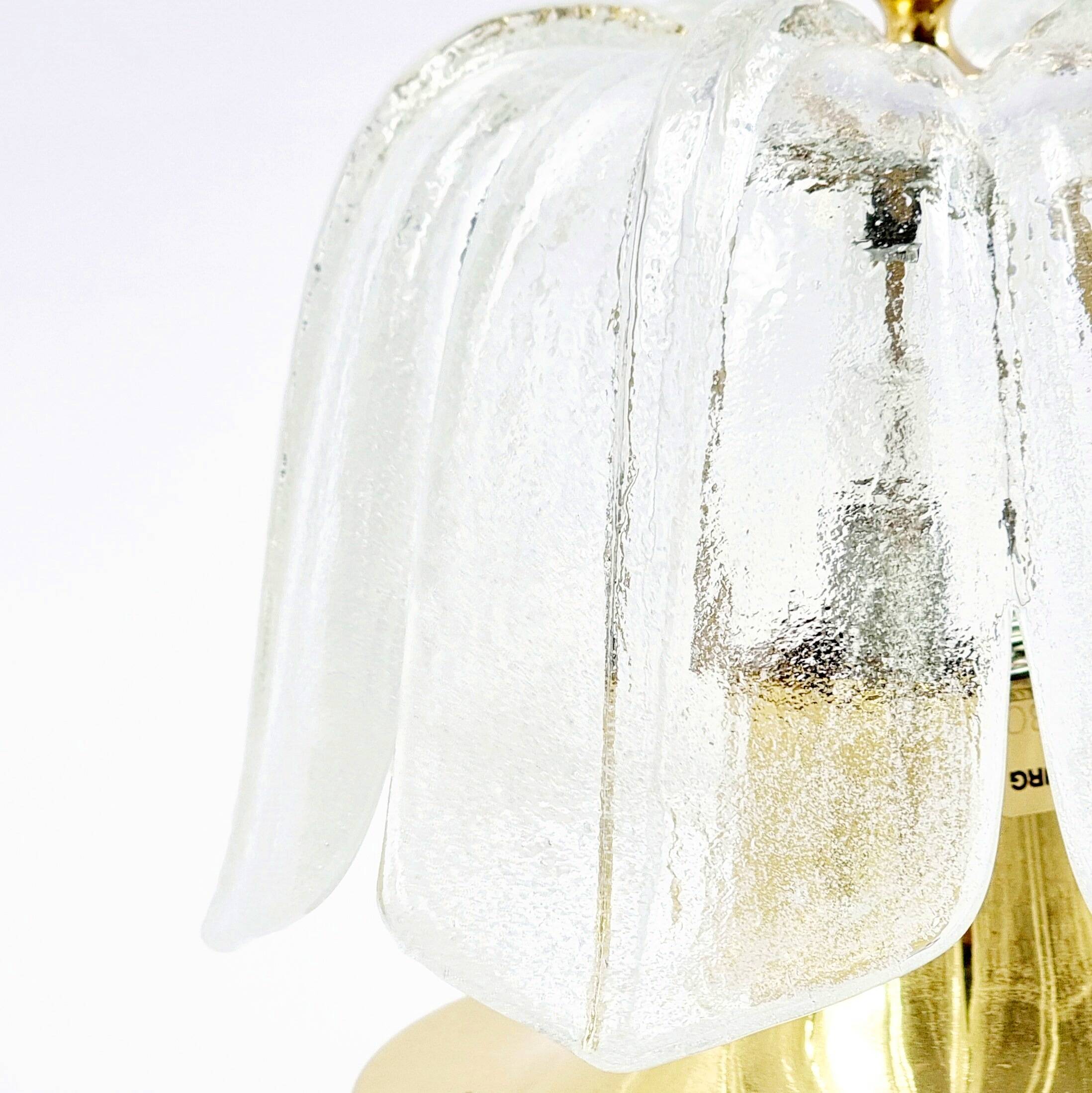 Mid-Century Modern Flower-Shaped Glass Flush Mount/Ceiling Light from Limburg, Germany, 1970s