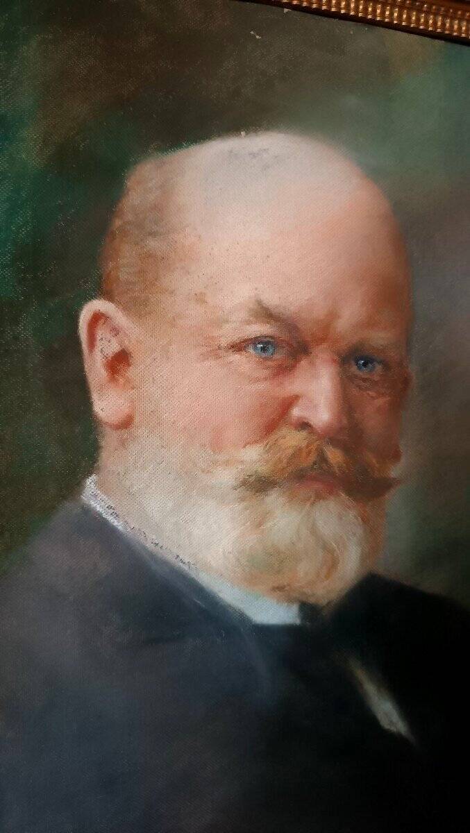 Pastel painting of a 19th century man's portrait
