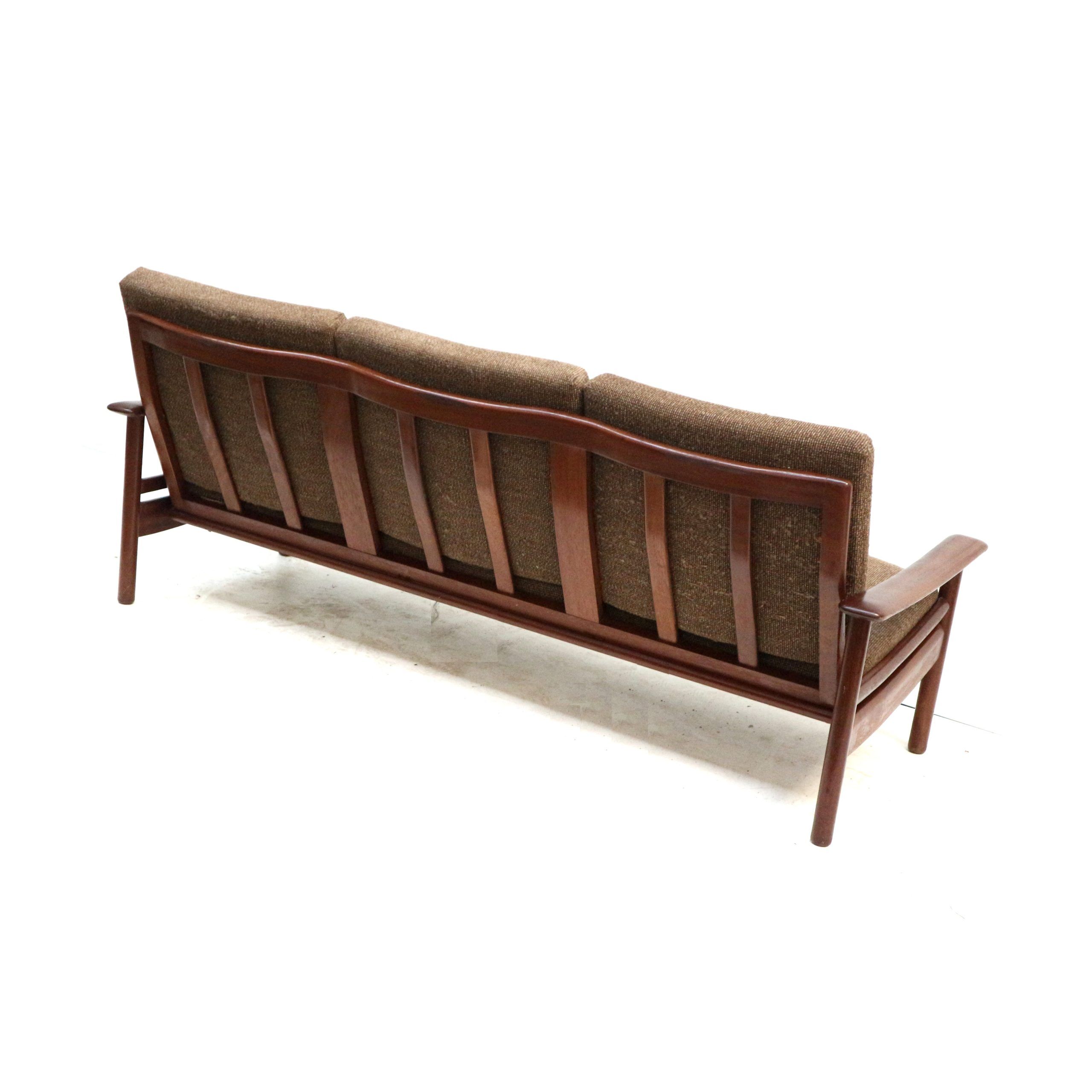 Vintage 3-seater Danish teak design sofa from the 1960s