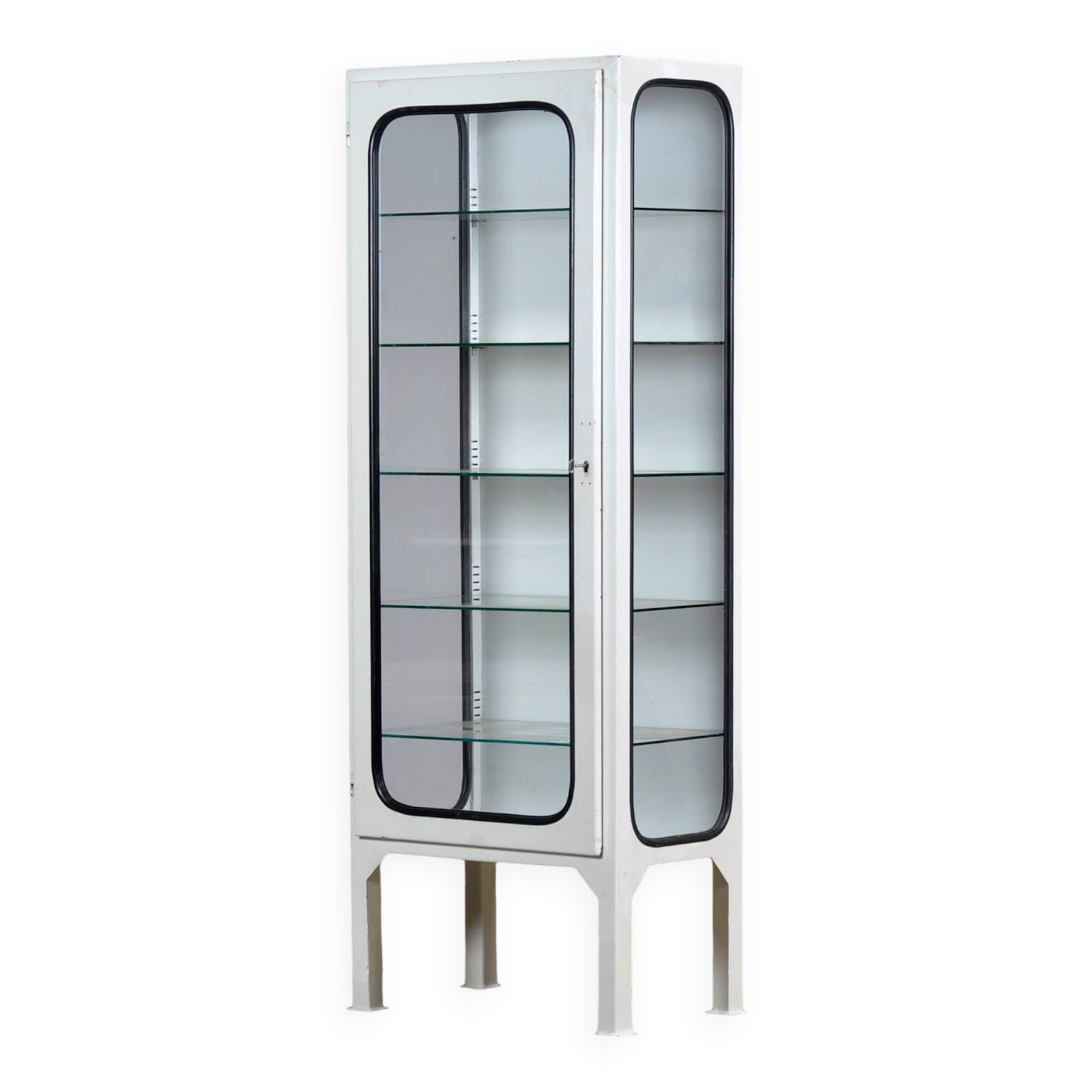 Armoire à pharmacie vintage en fer et verre, années 1970