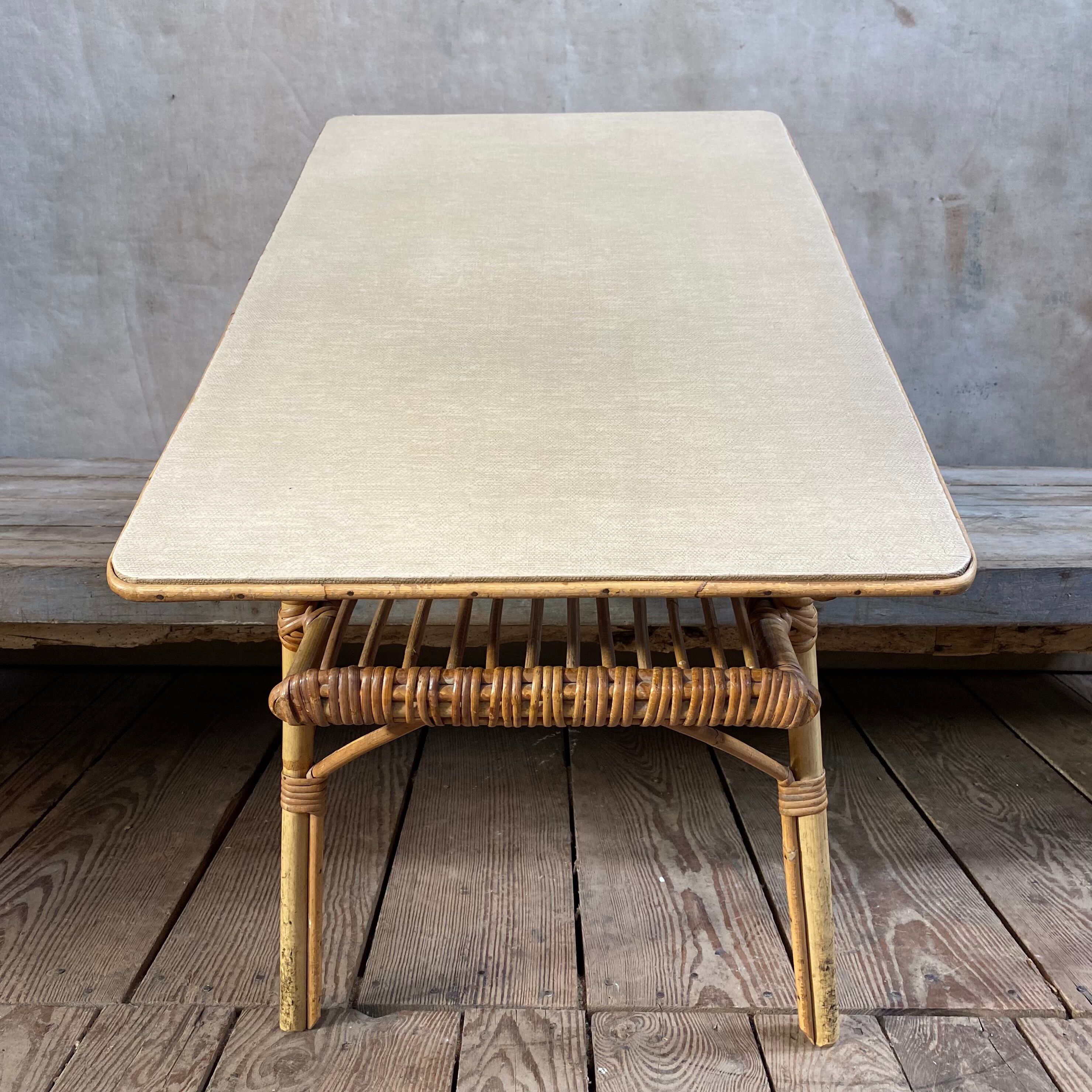 Vintage rattan coffee table