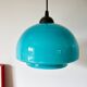Suspension in blue opaline mushroom design 60s-70s