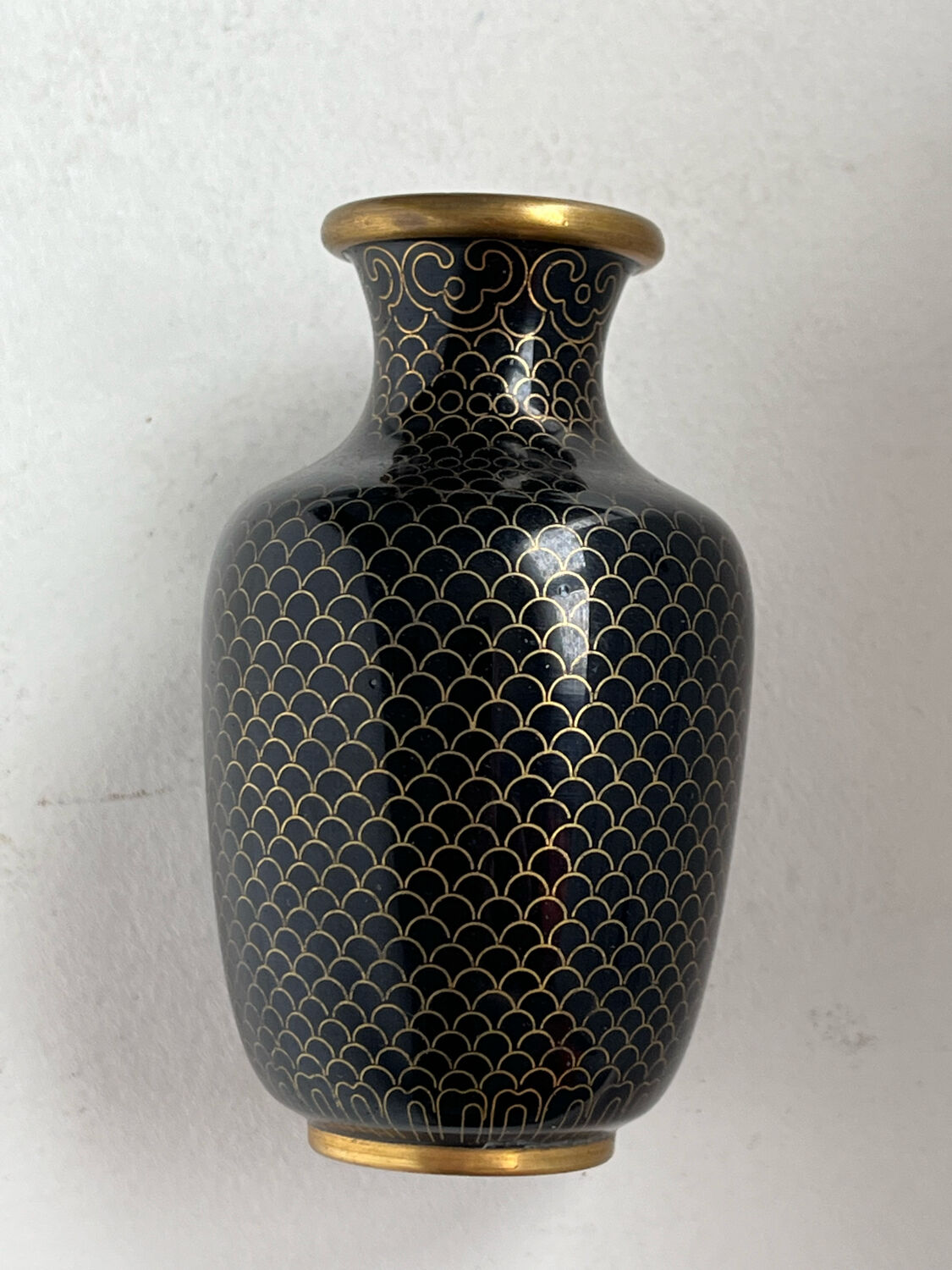 Pair of cloisonné brass vases