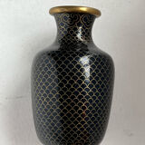 Pair of cloisonné brass vases