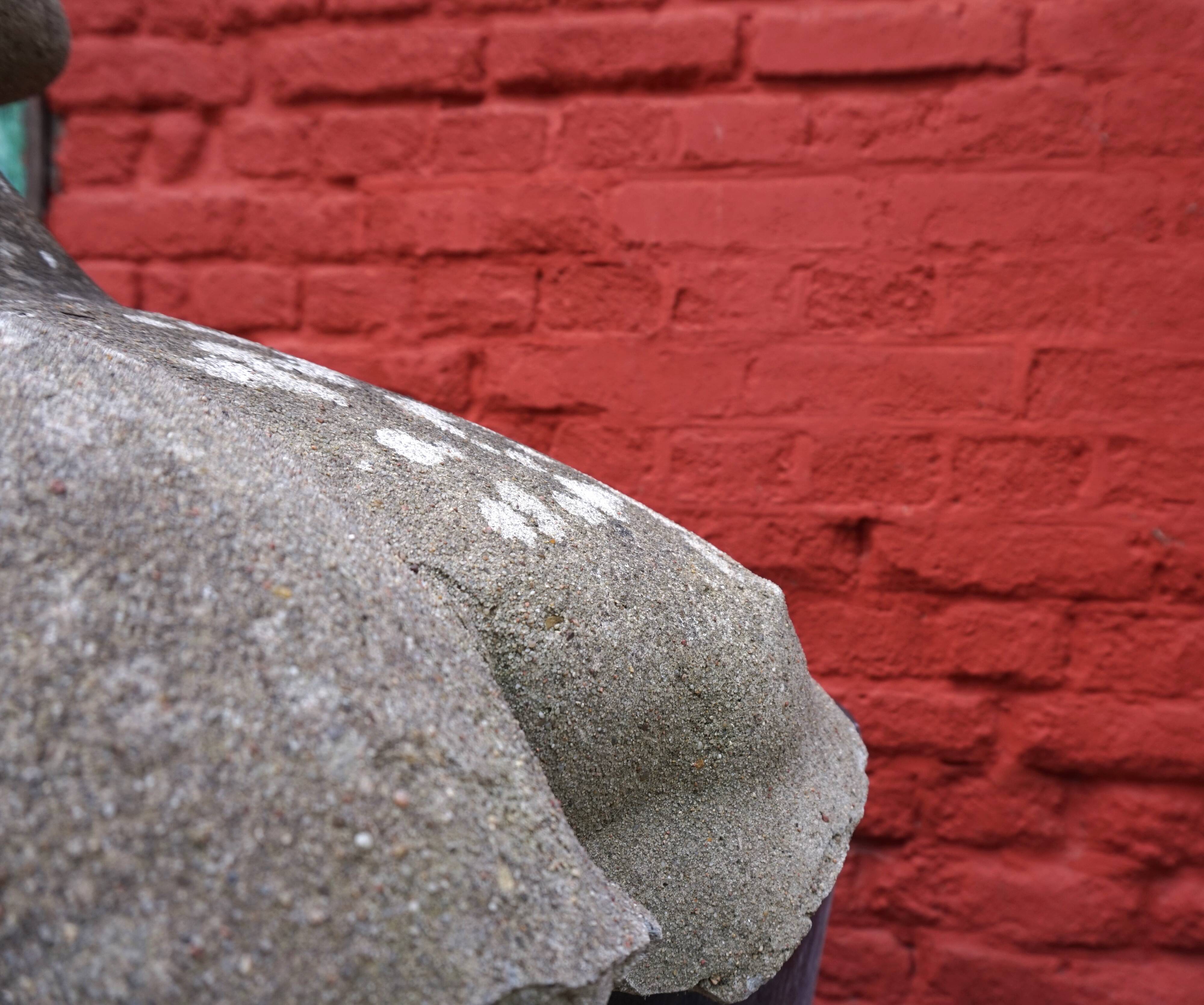 Weathered garden sculpture David concrete bust