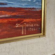 Swedish Oil on Panel – “Red Seaweed, Bredsätra Öland” by Stig Jonzon