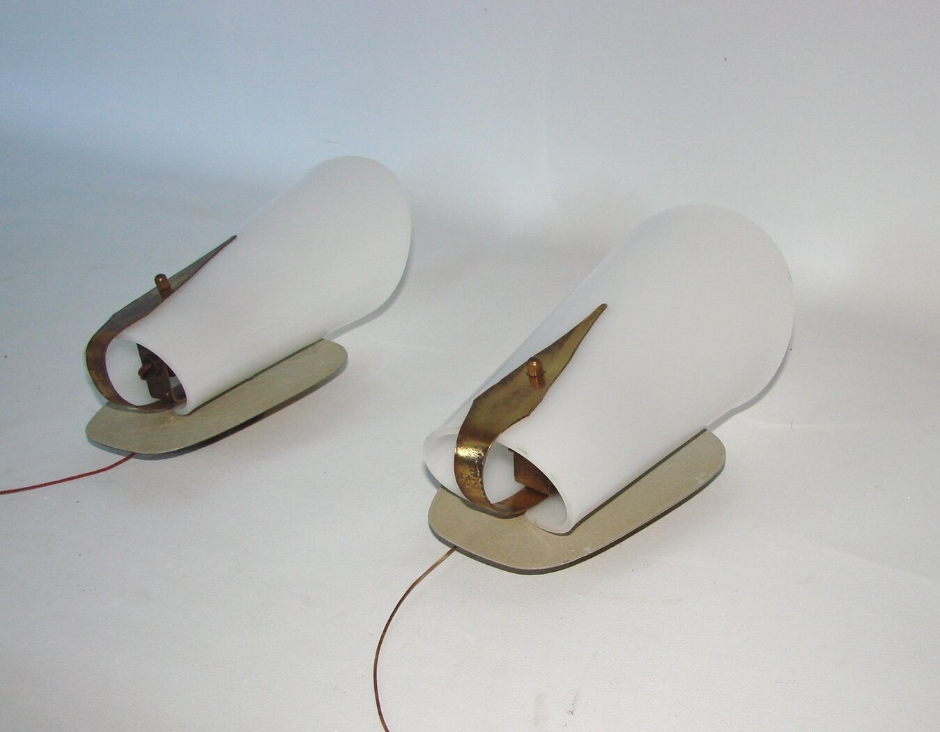 Pair of 50s modernist wall sconces
