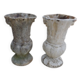 Pair of cast iron vases from 1900 from Charleville-Mézières