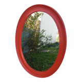 Orange oval mirror 1970 seventie