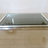 Very large tray, MB Italy for Roche Bobois, aluminum and smoked glass, 70