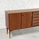 Enfilade moderniste italienne en teck, années 1960