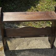 Small magazine rack / accent furniture in dark oak, late 19th century.
