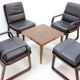 Set of Four Leather Armchairs by Eugen Schmidt, 1970s