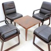 Set of Four Leather Armchairs by Eugen Schmidt, 1970s