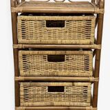 Commode en rotin vintage