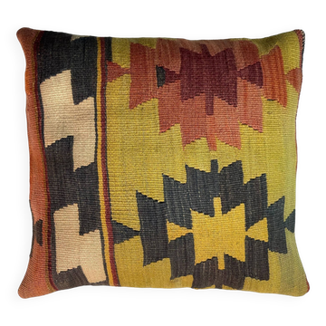Vintage turkish kilim cushion cover , 55 x 55 cm