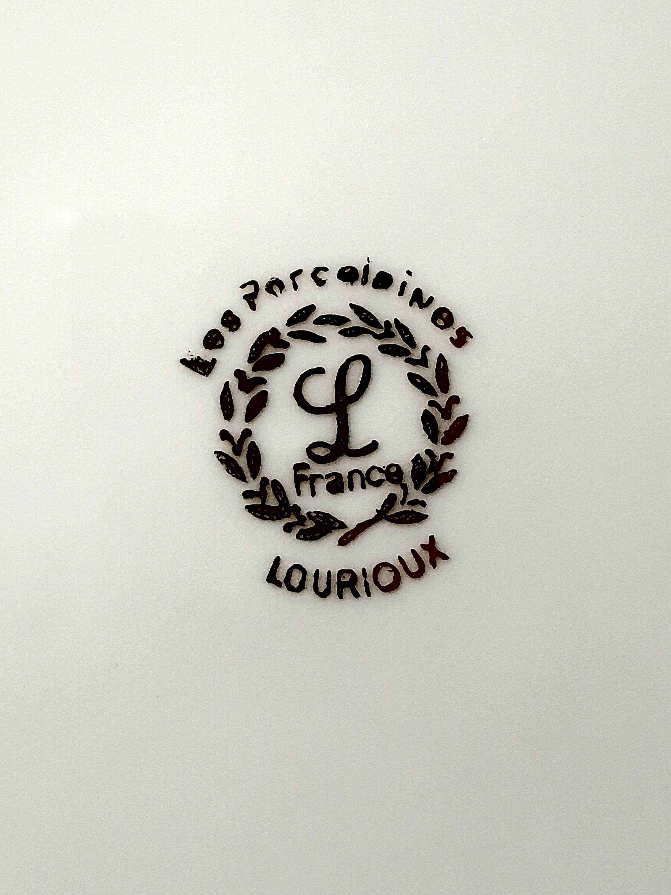 Lot of 6 dessert plates Porcelaines Lourioux