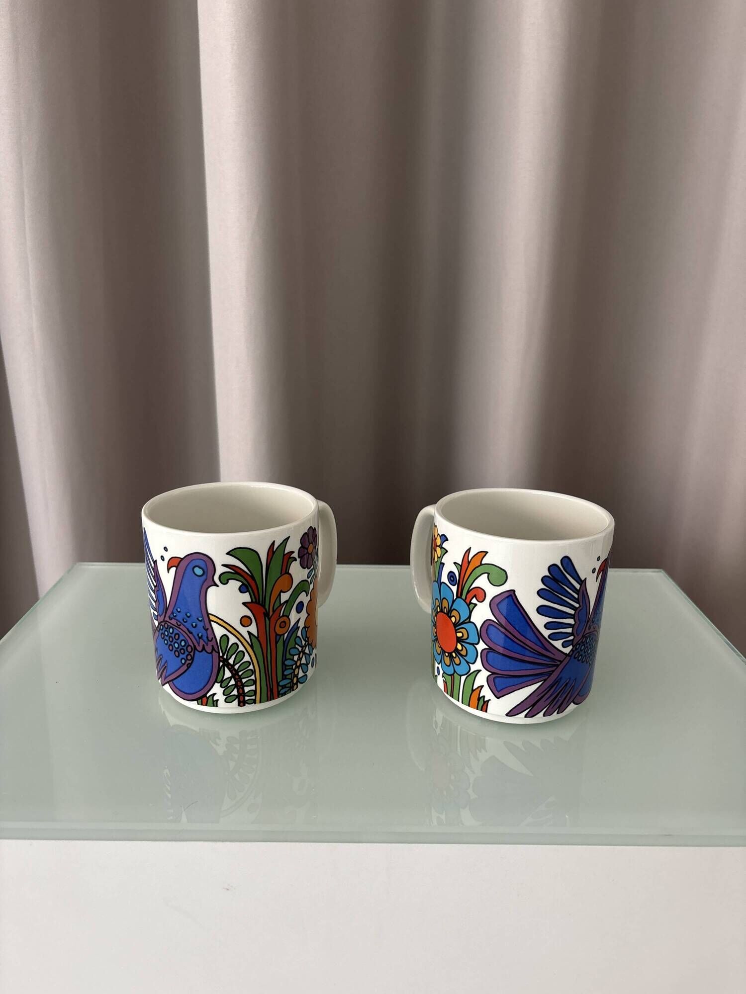 Pair of Villeroy & Boch Acapulco Mugs | 1970s Floral Design