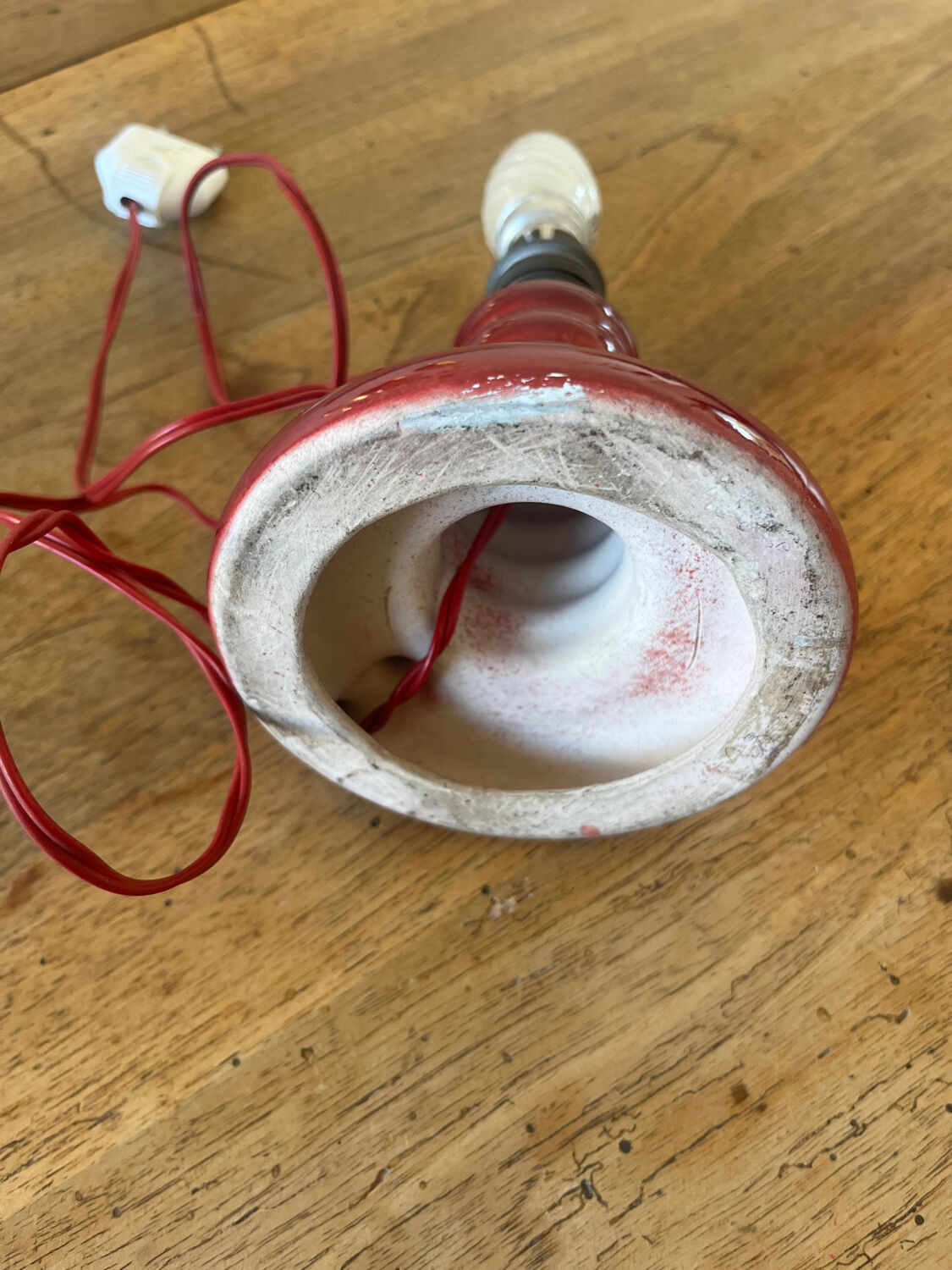 Burgundy ceramic lamp base
